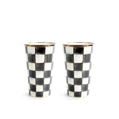 MacKenzie-Childs Courtly Check 20 oz. Tumblers, Set of 2| Kitchen & Dining Sets|Drinkware