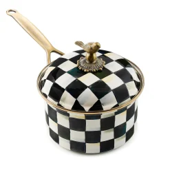 MacKenzie-Childs Courtly Check 2.5 Quart Saucepan| Fall Entertaining|Cookware & Bakeware