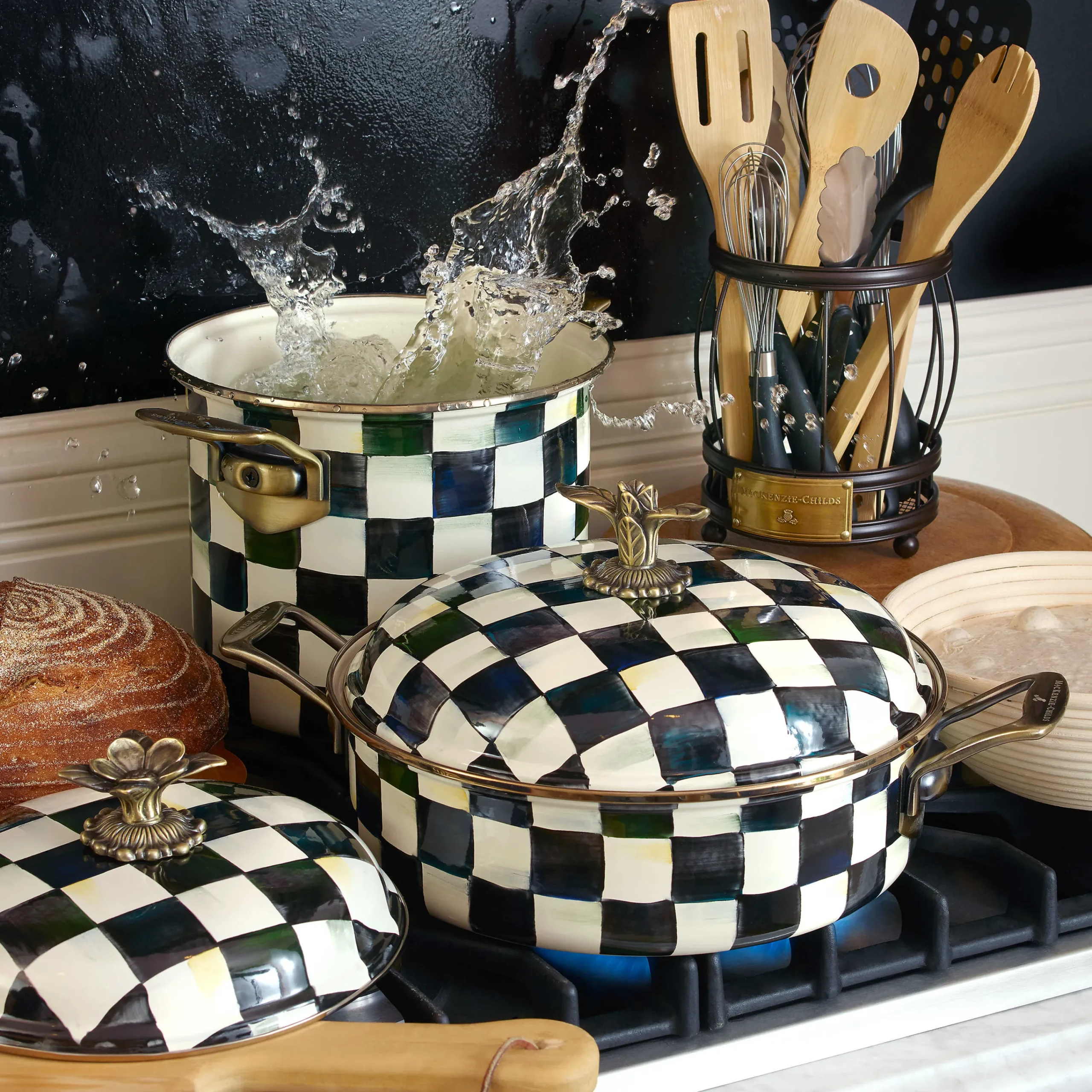 MacKenzie-Childs Courtly Check 7 Quart Stockpot| Cookware & Bakeware