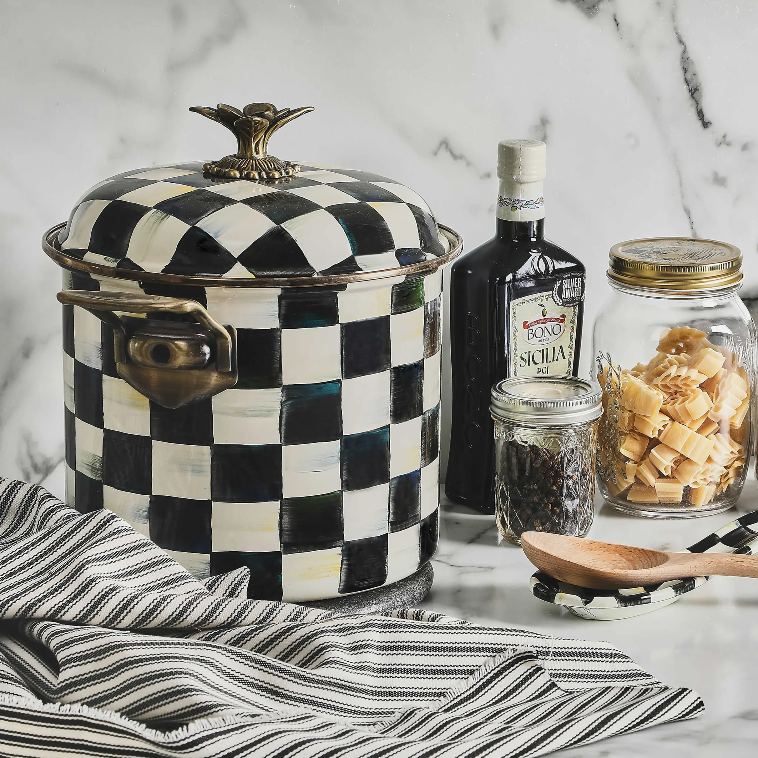 MacKenzie-Childs Courtly Check 7 Quart Stockpot| Cookware & Bakeware