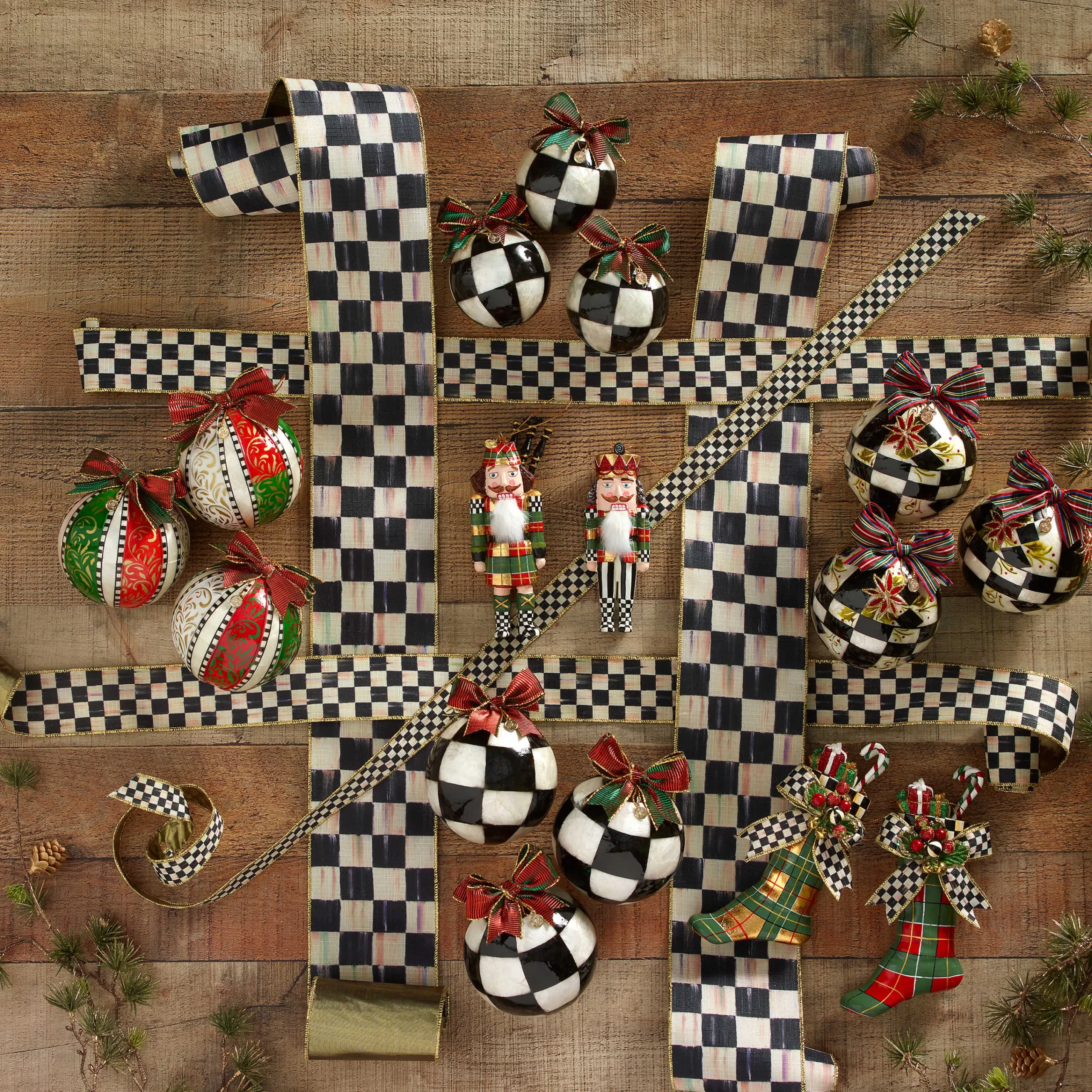 MacKenzie-Childs Courtly Check 4 Ribbon| Holiday|Finishing Touches