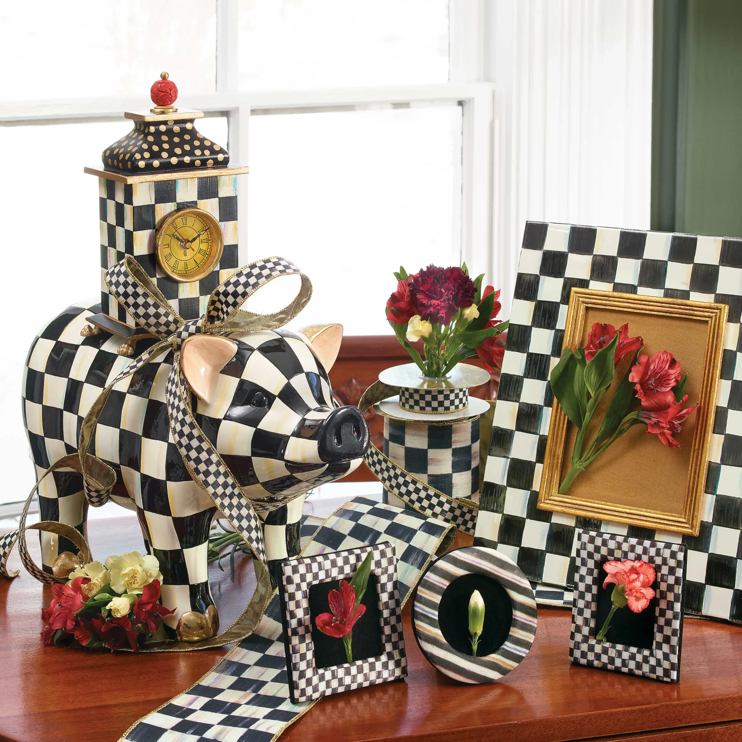 MacKenzie-Childs Courtly Check 4 Ribbon| Holiday|Finishing Touches
