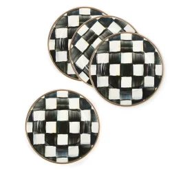 MacKenzie-Childs Courtly Check Appetizer Plates, Set of 4| Bar Entertaining|Serveware