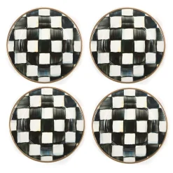 MacKenzie-Childs Courtly Check Appetizer Plates, Set of 4| Bar Entertaining|Serveware