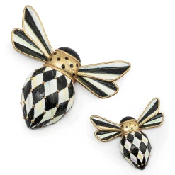 MacKenzie-Childs Courtly Check Bee Magnets, Set of 2| Finishing Touches|Room Accents