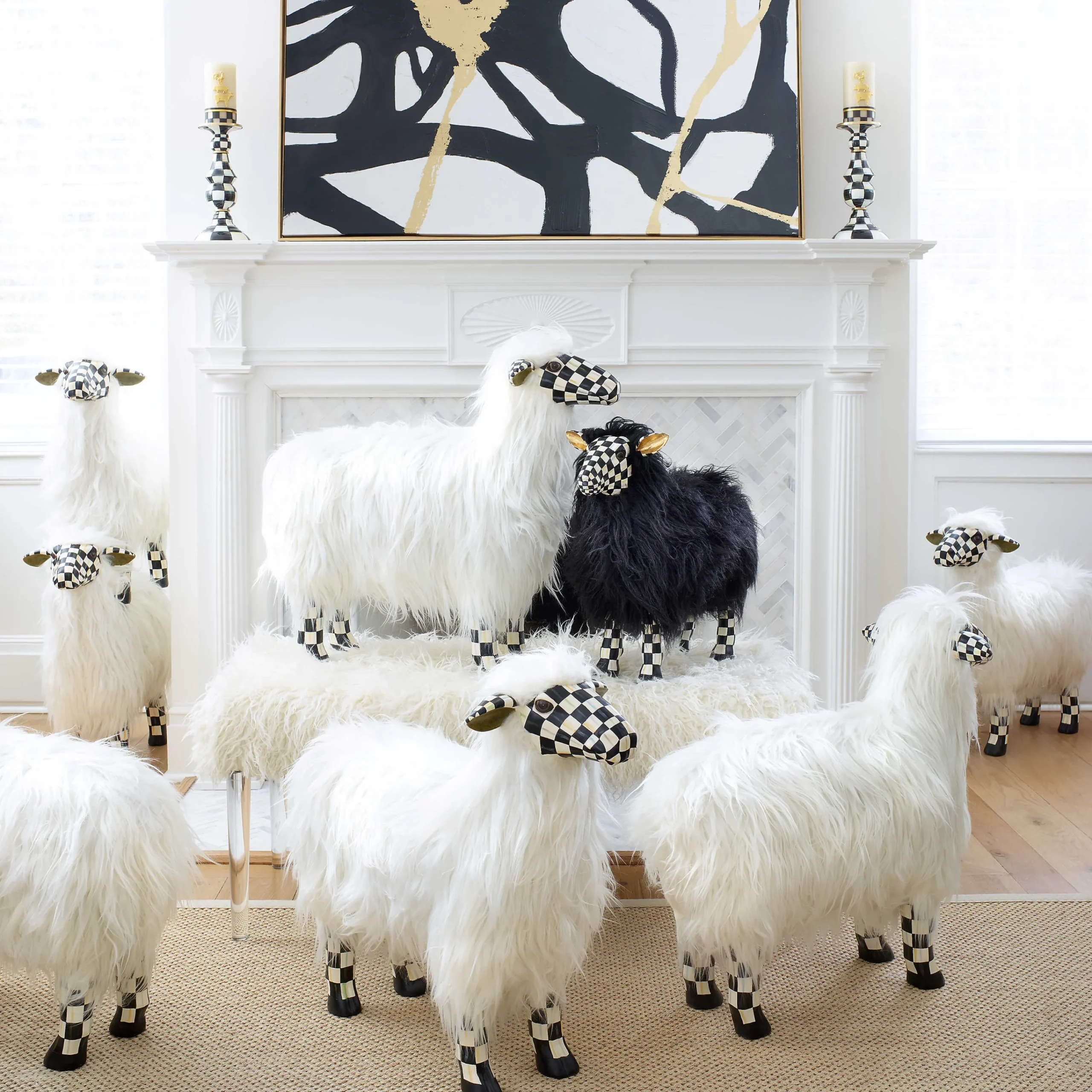 MacKenzie-Childs Courtly Check Black Sheep - Small| Spring|Room Accents