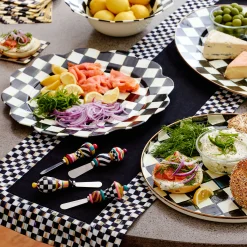 MacKenzie-Childs Courtly Check Black Table Runner| Kitchen & Table Linens