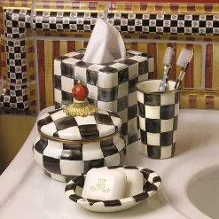 MacKenzie-Childs Courtly Check Boutique Tissue Box Cover| Bath & Bath Accessories|Room Accents
