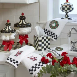 MacKenzie-Childs Courtly Check Boutique Tissue Box Cover| Bath & Bath Accessories|Room Accents