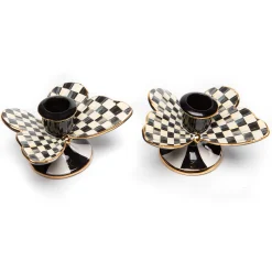 MacKenzie-Childs Courtly Check Butterfly Candle Holders, Set of 2| Spring|Candles & Fragrances