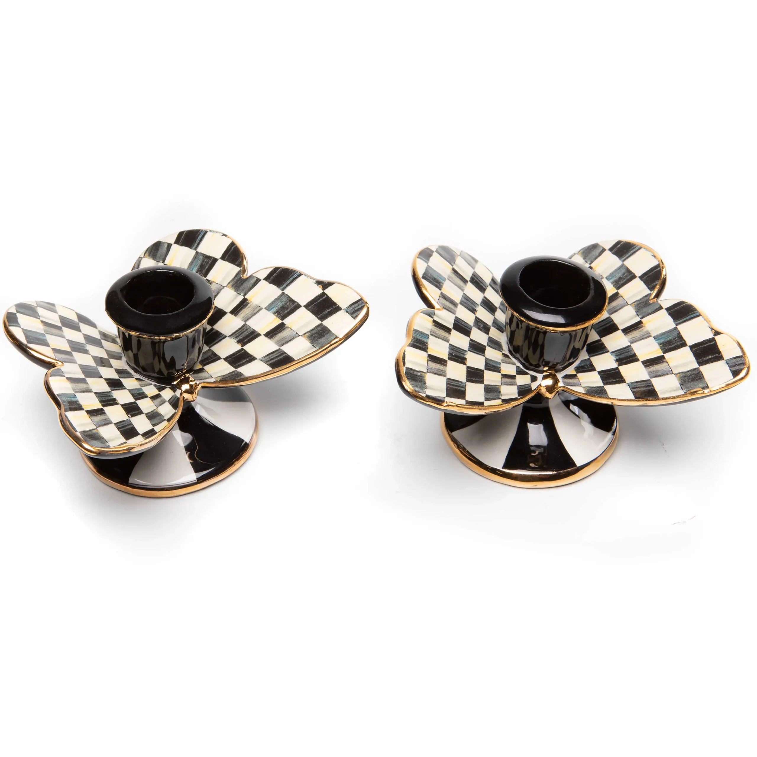 MacKenzie-Childs Courtly Check Butterfly Candle Holders, Set of 2| Spring|Candles & Fragrances