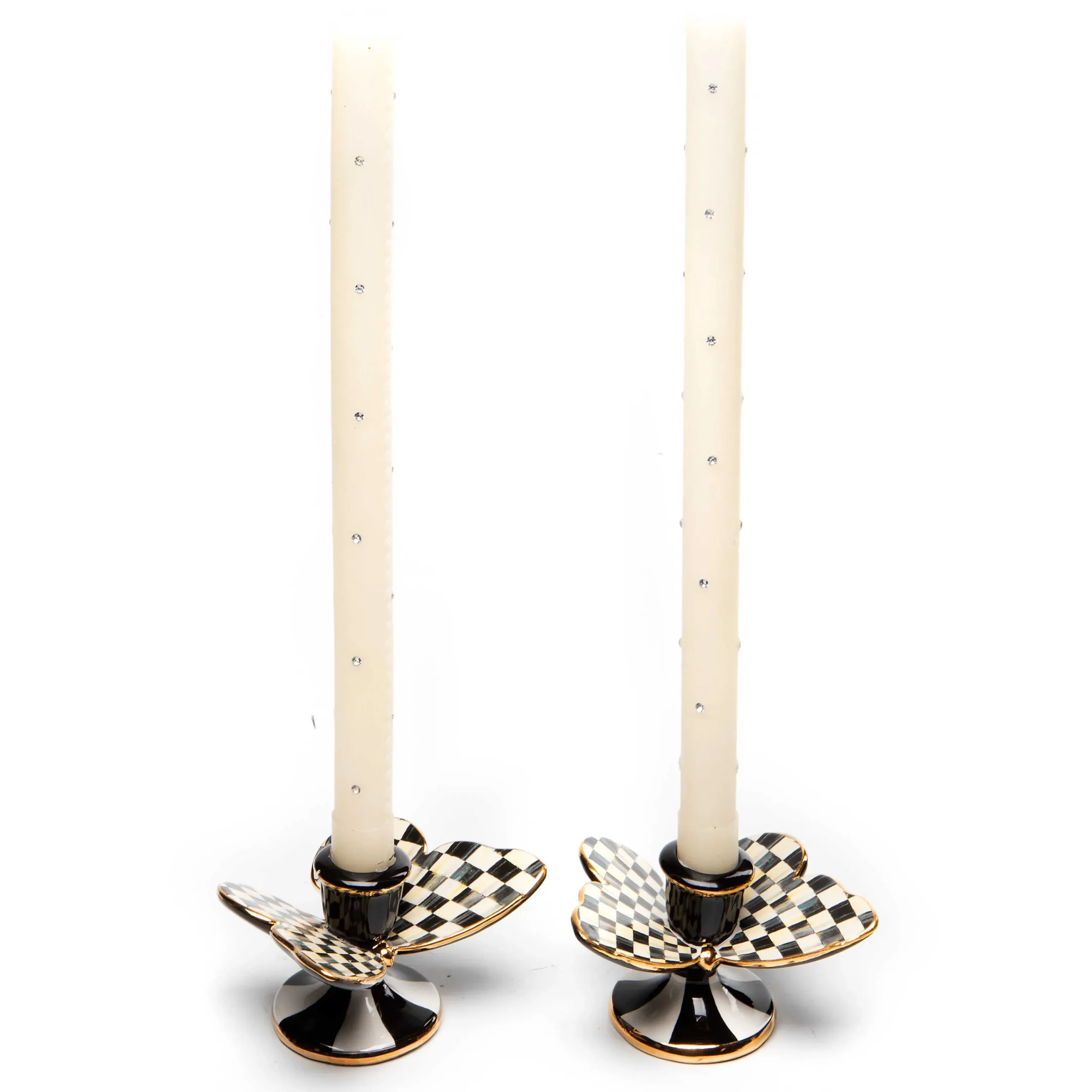 MacKenzie-Childs Courtly Check Butterfly Candle Holders, Set of 2| Spring|Candles & Fragrances