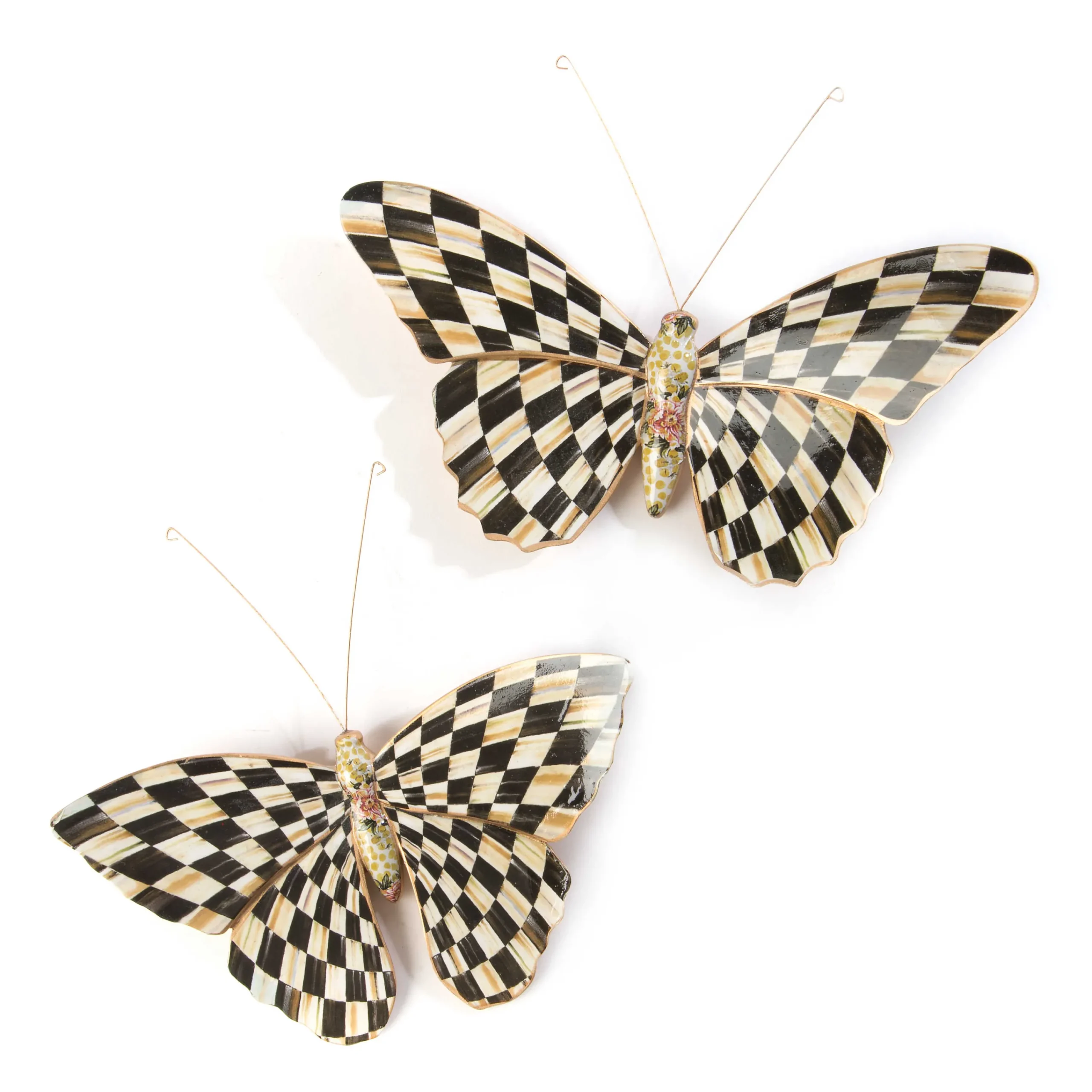 MacKenzie-Childs Courtly Check Butterfly Duo Wall Decor| Room Accents