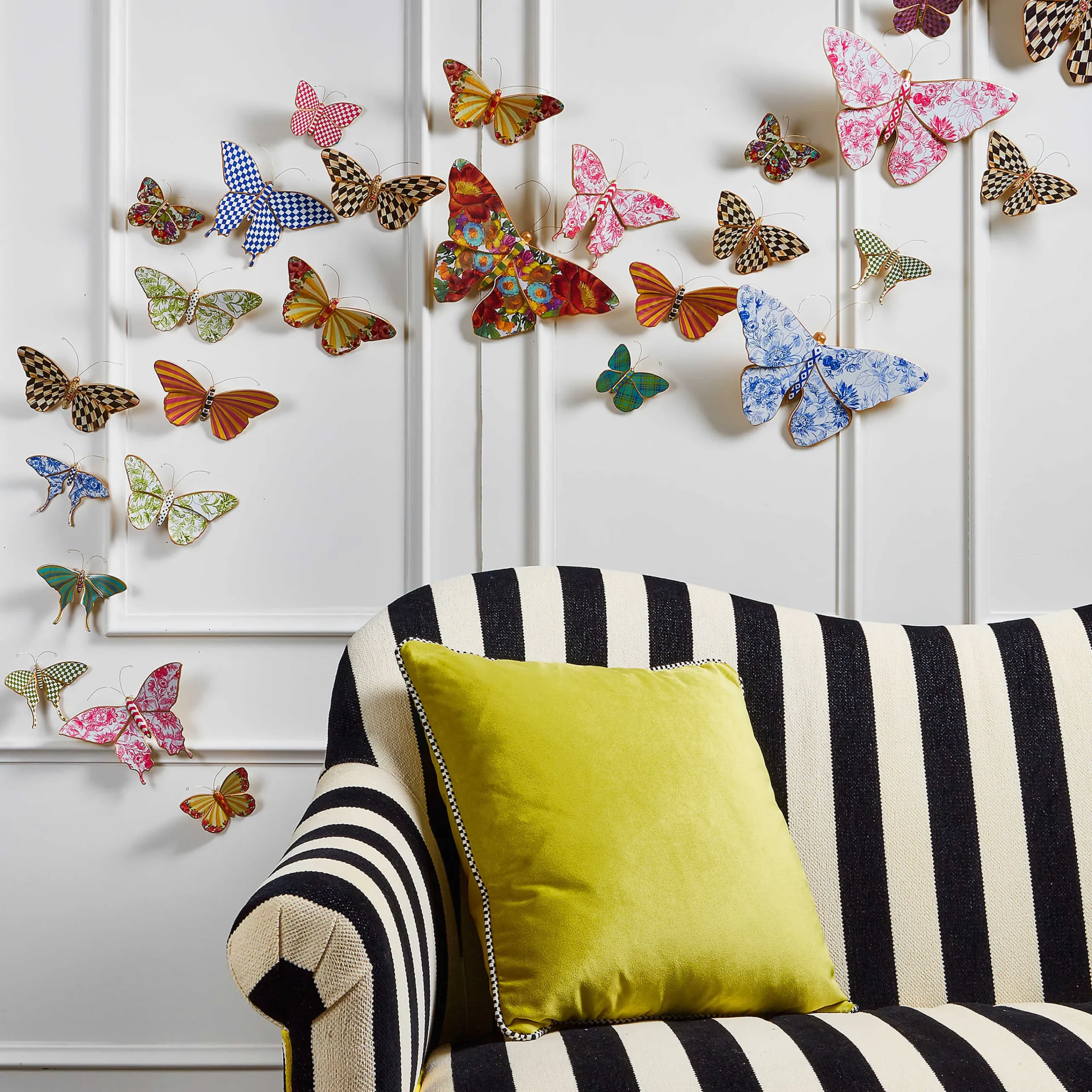 MacKenzie-Childs Courtly Check Butterfly Duo Wall Decor| Room Accents