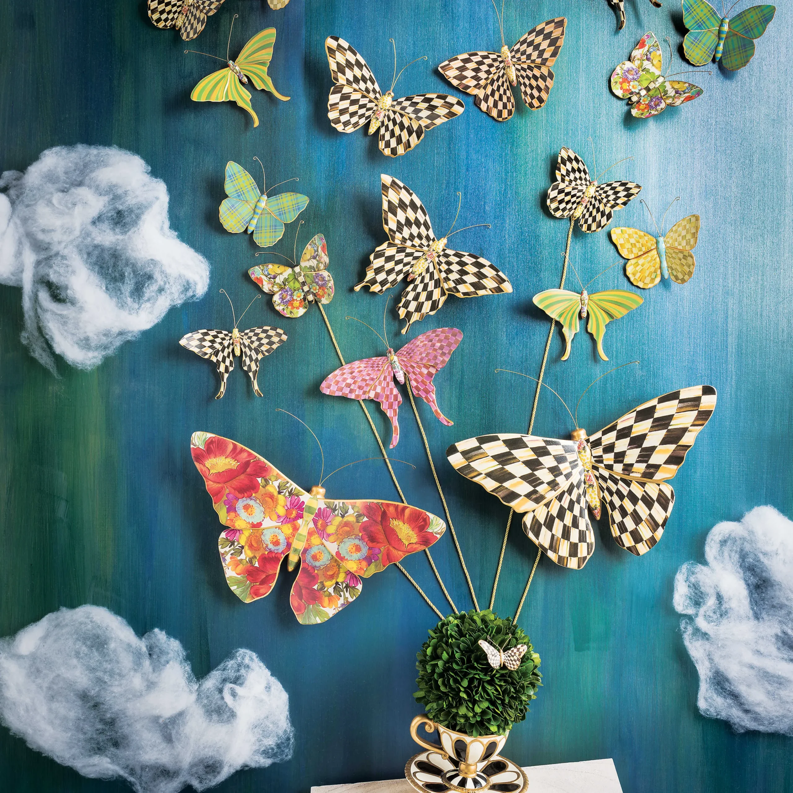 MacKenzie-Childs Courtly Check Butterfly Wall Decor| Room Accents