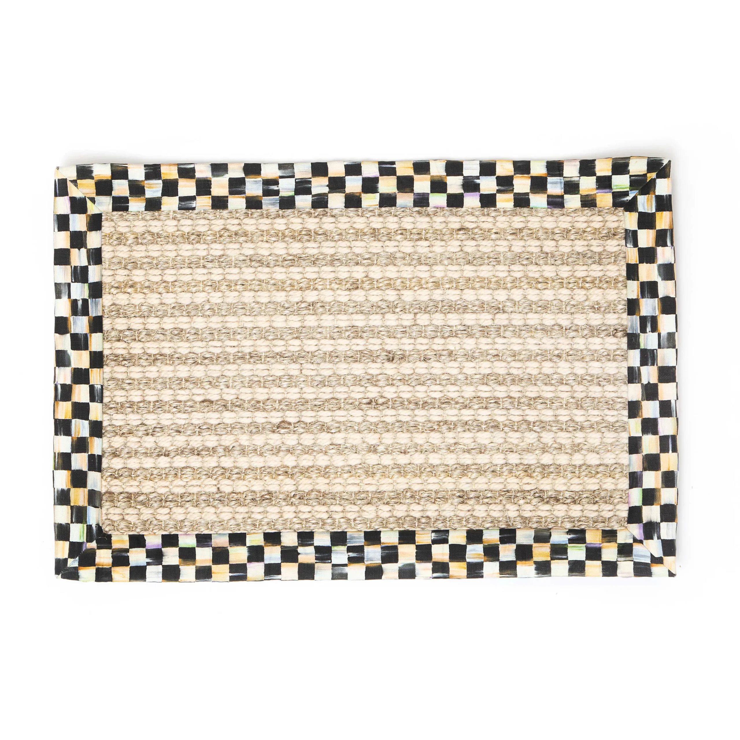 MacKenzie-Childs Courtly Check Cable Wool Sisal 2' x 3' Rug| Rugs