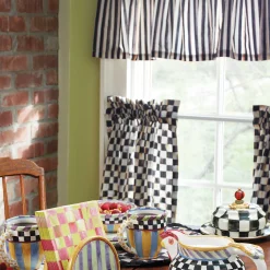 MacKenzie-Childs Courtly Check Cafe Curtains, Set of 2| Room Accents