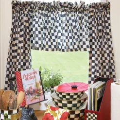 MacKenzie-Childs Courtly Check Cafe Curtains, Set of 2| Room Accents