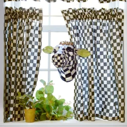 MacKenzie-Childs Courtly Check Cafe Curtains, Set of 2| Room Accents