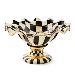 MacKenzie-Childs Courtly Check Ceramic Compote| Serveware