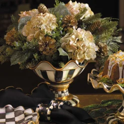 MacKenzie-Childs Courtly Check Ceramic Compote| Serveware