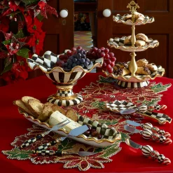 MacKenzie-Childs Courtly Check Ceramic Compote| Serveware