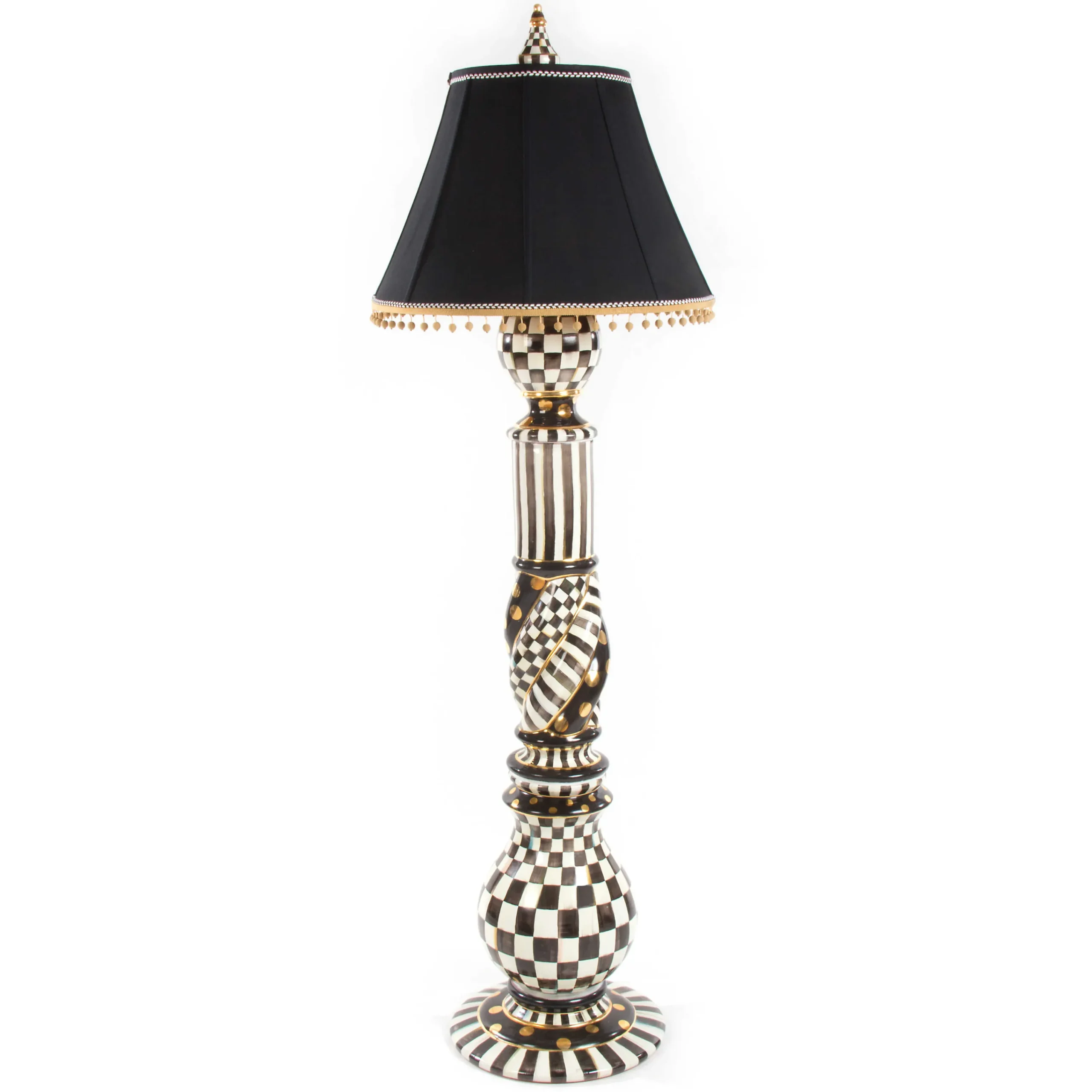 MacKenzie-Childs Courtly Check Ceramic Floor Lamp| Lighting