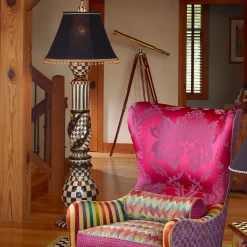 MacKenzie-Childs Courtly Check Ceramic Floor Lamp| Lighting