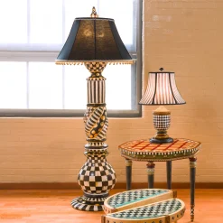 MacKenzie-Childs Courtly Check Ceramic Floor Lamp| Lighting