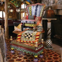 MacKenzie-Childs Courtly Check Ceramic Floor Lamp| Lighting