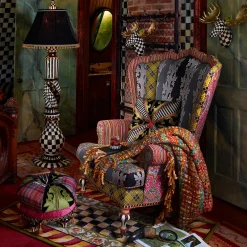 MacKenzie-Childs Courtly Check Ceramic Floor Lamp| Lighting
