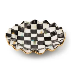 MacKenzie-Childs Courtly Check Ceramic Fluted Dessert Plate| Dinnerware & Flatware