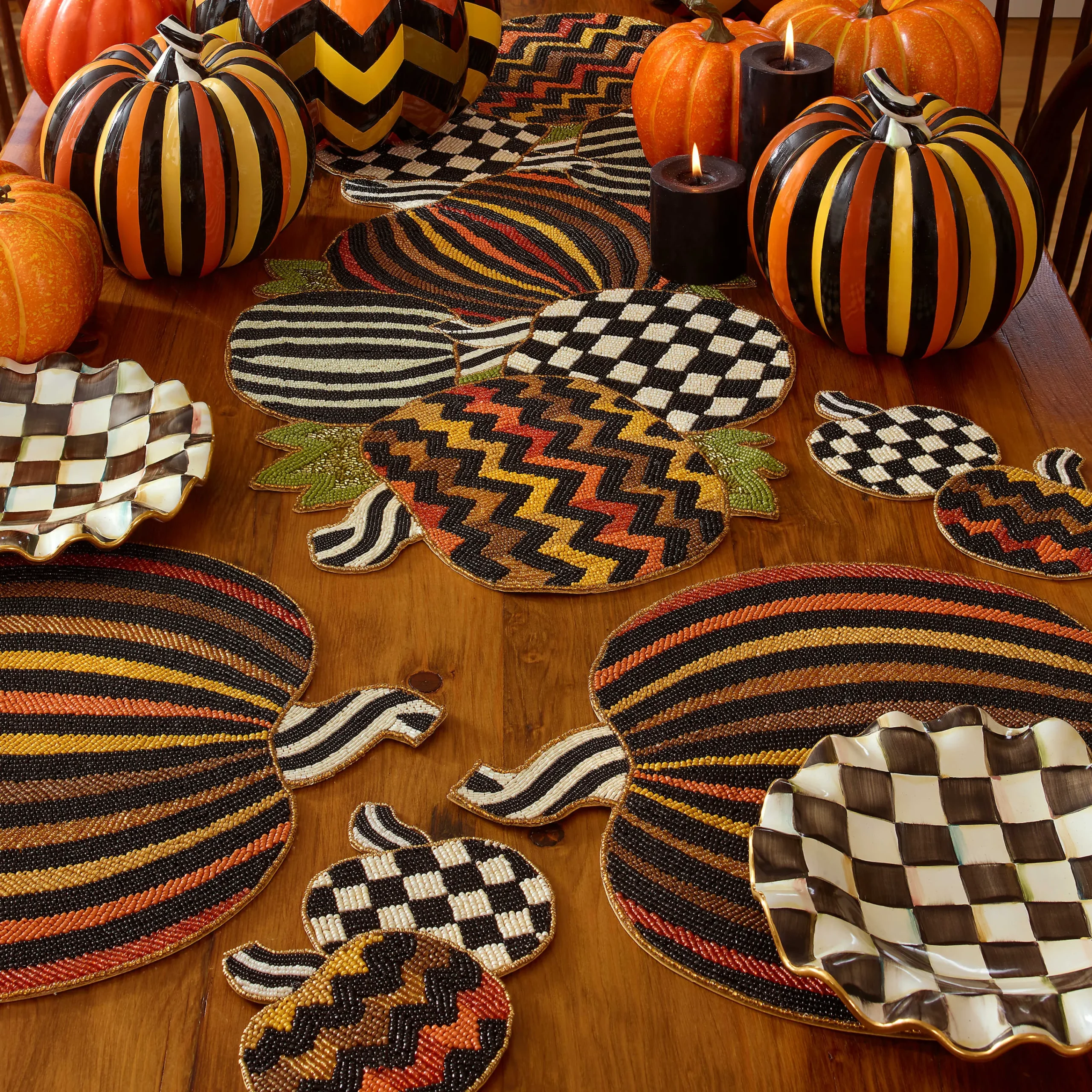 MacKenzie-Childs Courtly Check Ceramic Fluted Dessert Plate| Dinnerware & Flatware