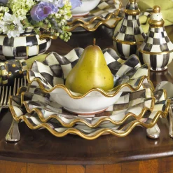 MacKenzie-Childs Courtly Check Ceramic Fluted Dinner Plate| Dinnerware & Flatware