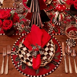 MacKenzie-Childs Courtly Check Ceramic Fluted Dinner Plate| Dinnerware & Flatware