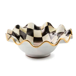 MacKenzie-Childs Courtly Check Ceramic Fluted Breakfast Bowl| Dinnerware & Flatware