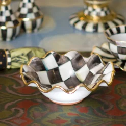 MacKenzie-Childs Courtly Check Ceramic Fluted Breakfast Bowl| Dinnerware & Flatware