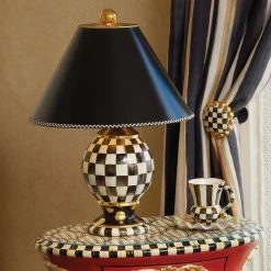 MacKenzie-Childs Courtly Check Ceramic Globe Lamp| Room Accents|Lighting