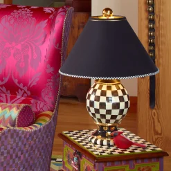 MacKenzie-Childs Courtly Check Ceramic Globe Lamp| Room Accents|Lighting