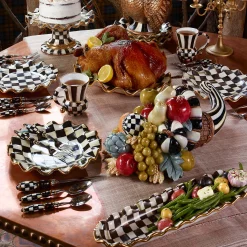 MacKenzie-Childs Courtly Check Ceramic Hors d'Oeuvre Tray| Serveware