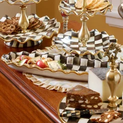 MacKenzie-Childs Courtly Check Ceramic Hors d'Oeuvre Tray| Serveware