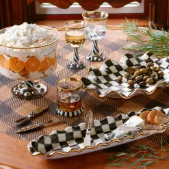 MacKenzie-Childs Courtly Check Ceramic Hors d'Oeuvre Tray| Serveware