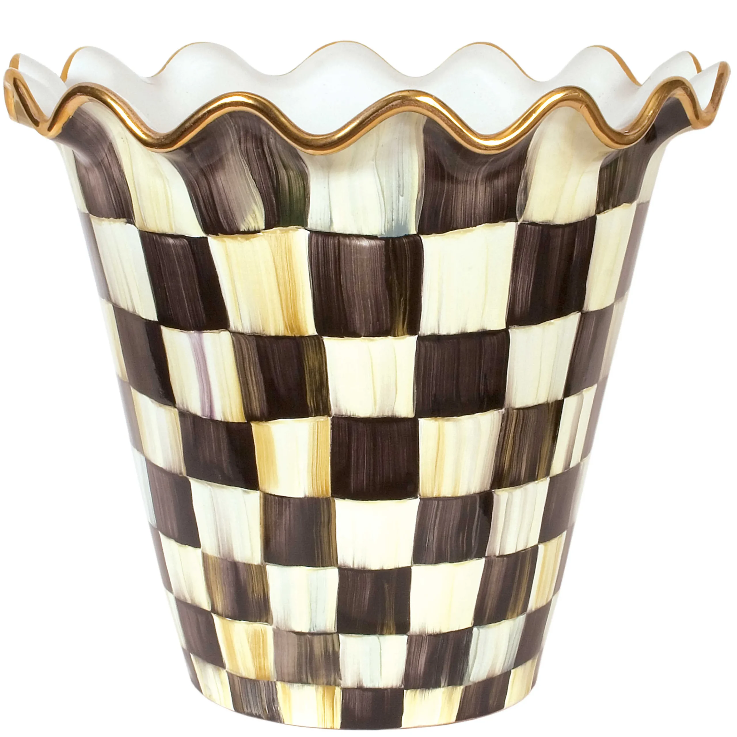 MacKenzie-Childs Courtly Check Ceramic Jumbo Garden Pot| Outdoor