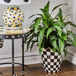 MacKenzie-Childs Courtly Check Ceramic Jumbo Garden Pot| Outdoor