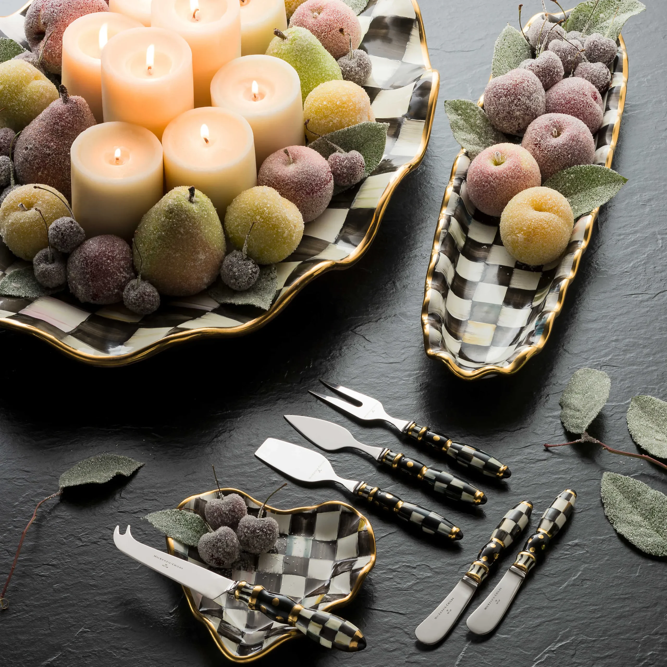 MacKenzie-Childs Courtly Check Ceramic Large Serving Platter| Fall Entertaining|Serveware