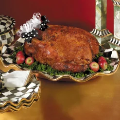 MacKenzie-Childs Courtly Check Ceramic Large Serving Platter| Fall Entertaining|Serveware
