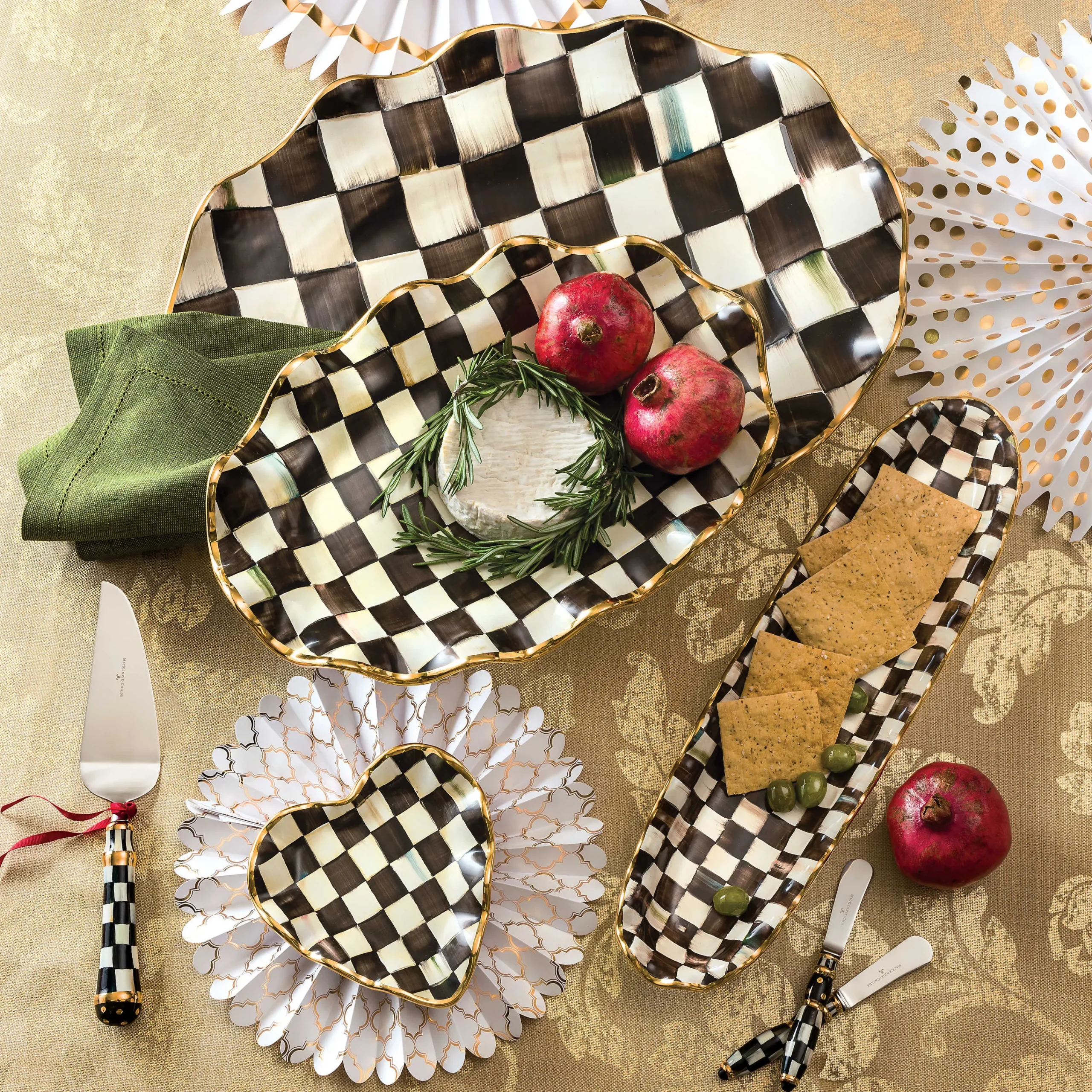 MacKenzie-Childs Courtly Check Ceramic Large Serving Platter| Fall Entertaining|Serveware