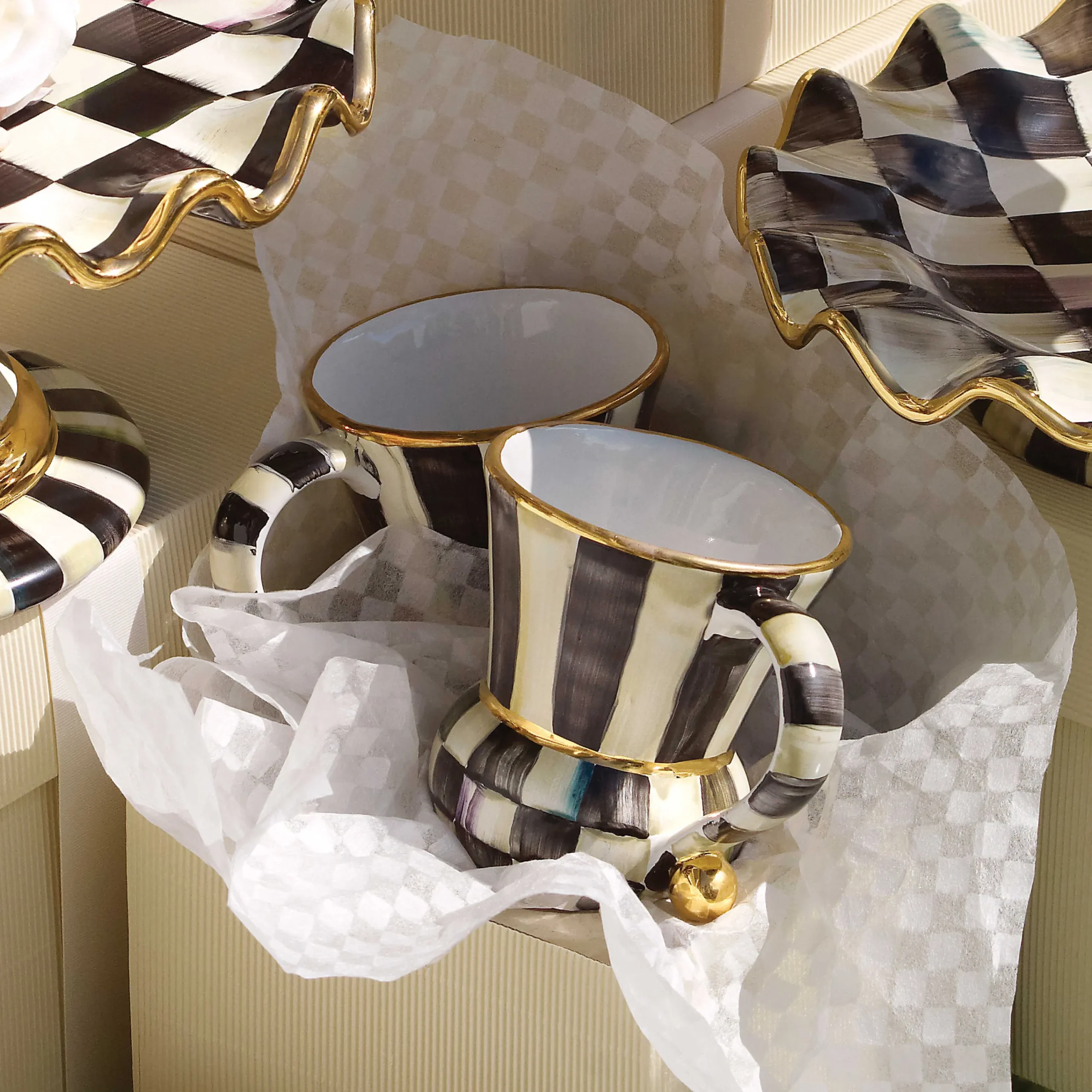 MacKenzie-Childs Courtly Check Ceramic Mug| The Coffee Shop|Drinkware