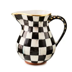 MacKenzie-Childs Courtly Check Ceramic Portly Pitcher| Bar Entertaining|Serveware