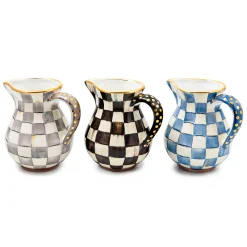 MacKenzie-Childs Courtly Check Ceramic Portly Pitcher| Bar Entertaining|Serveware